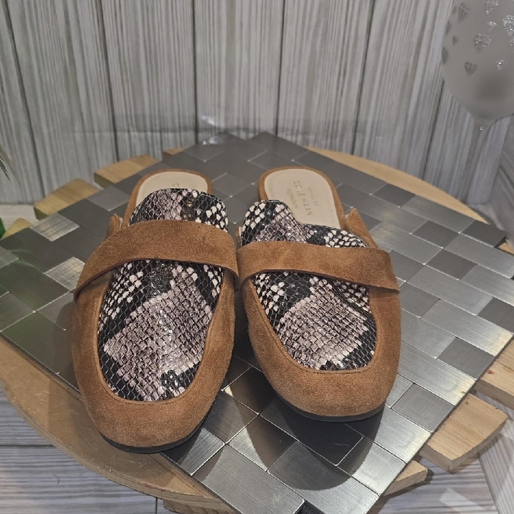 Cole Haan Brown and Snake Print Loafers - Picture 3 of 9